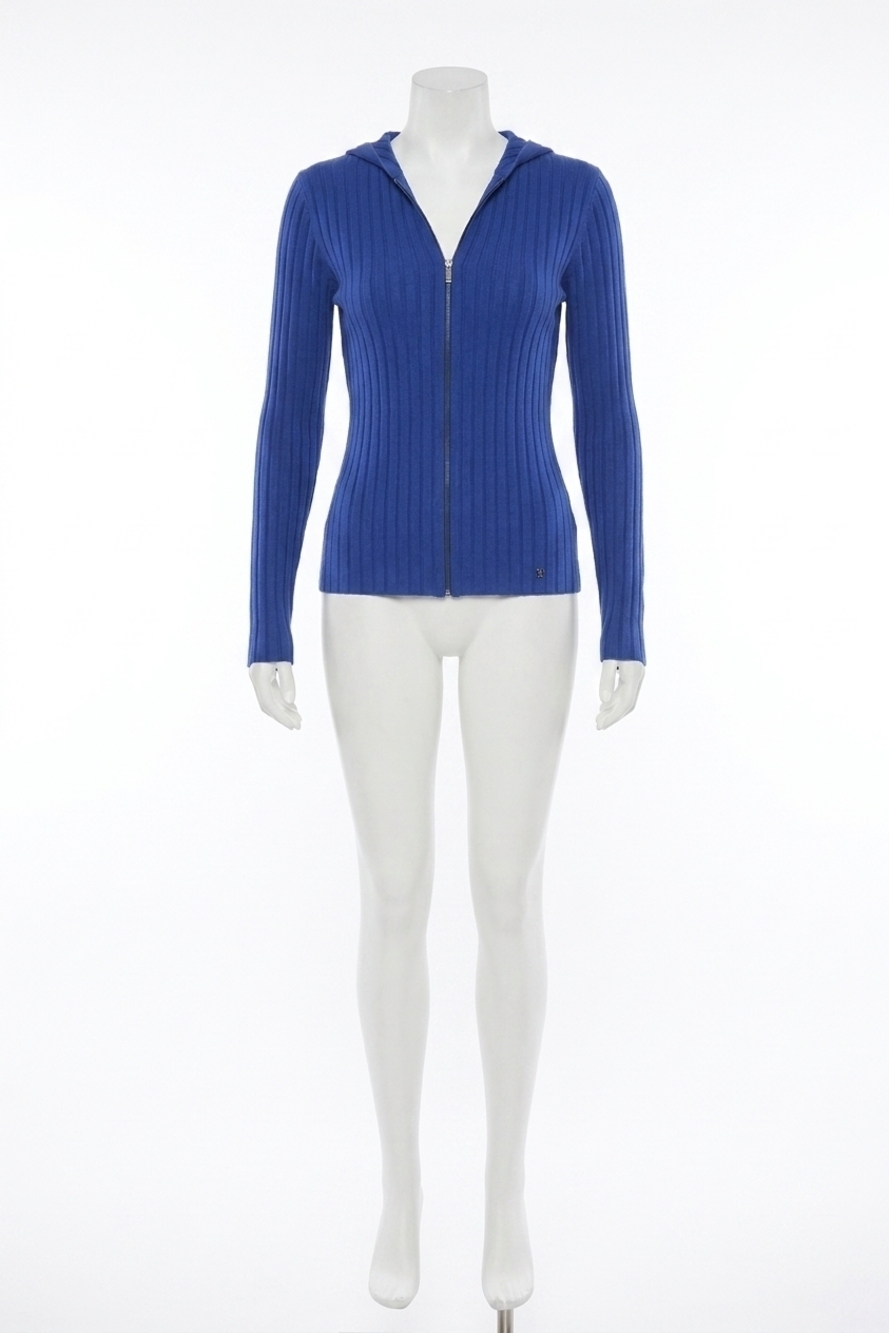 NEW ANGEL APPAREL braided zip cardigan in peri